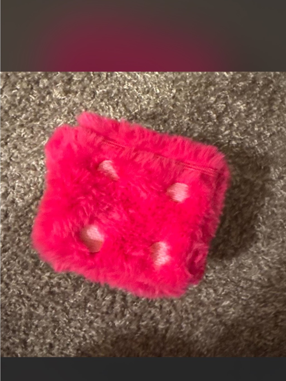 Benefits Cosmetics Plush Pink Fuzzy Dice Wristlet